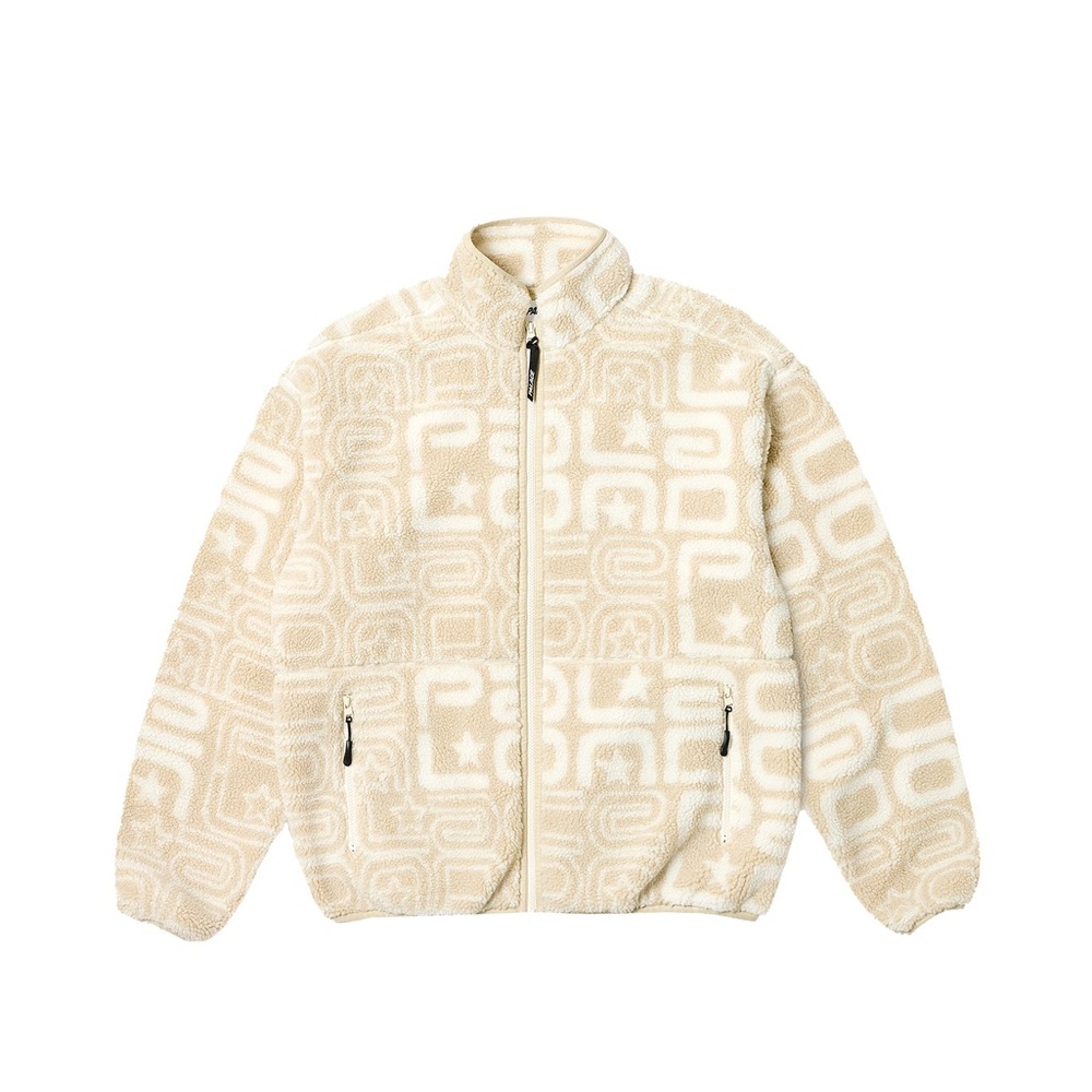 Palace Joyrex Jacquard Fleece Full Zip Jacket in Stone Men’s Size XL